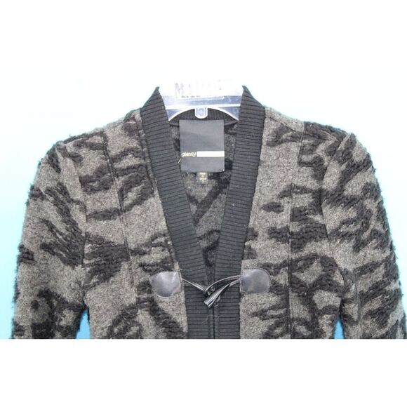 Anthropologie Plenty by Tracy Reese Gray/Black Coat Size 0 ZIPPER & TOGGLE CLOSE - Picture 2 of 6